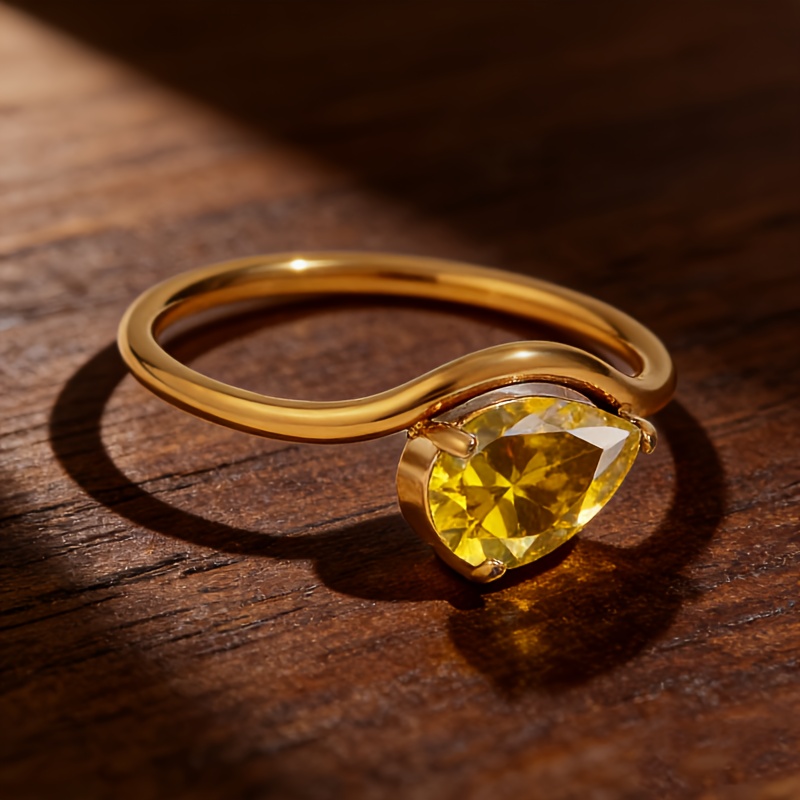 Women's Colorful Teardrop Ring, Exquisite December Birthday Gift